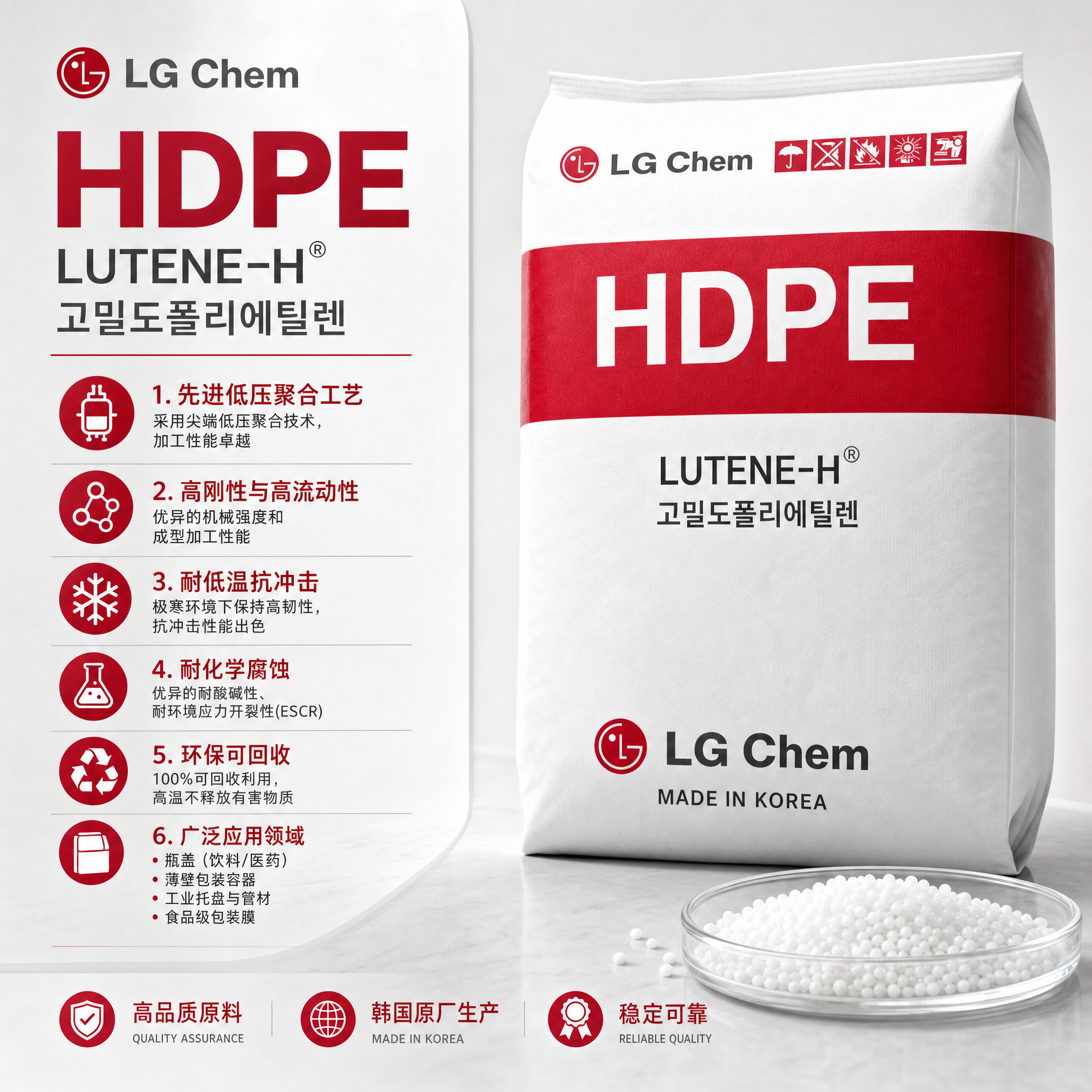 LG化学 Lutene Lutene ME-5000 高刚性HDPE 高密度聚乙烯